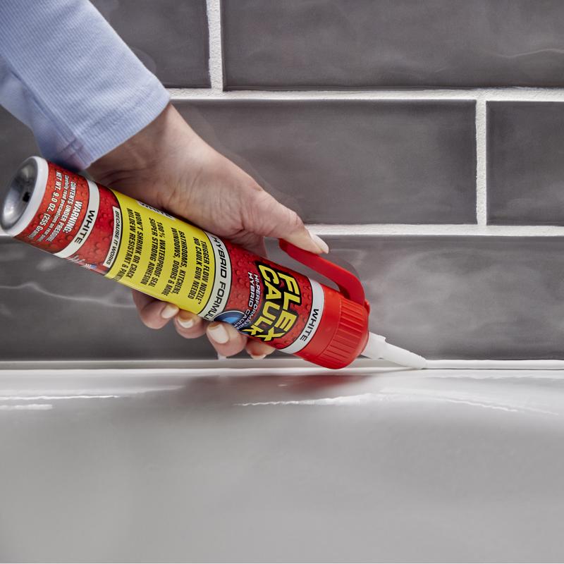 Flex Seal Family of Products Flex Caulk White Polymer Advanced Hybrid Polymer Caulk 9 oz, Pack of 4