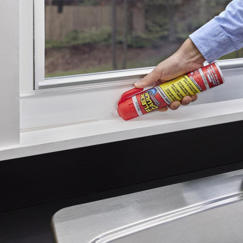 Flex Seal Family of Products Flex Caulk Clear Polymer Advanced Hybrid Polymer Caulk 6.6 oz, Pack of 4