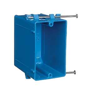 Carlon B122A-UPC Outlet Box, 22 cu-in, 1-Gang, PVC, Blue