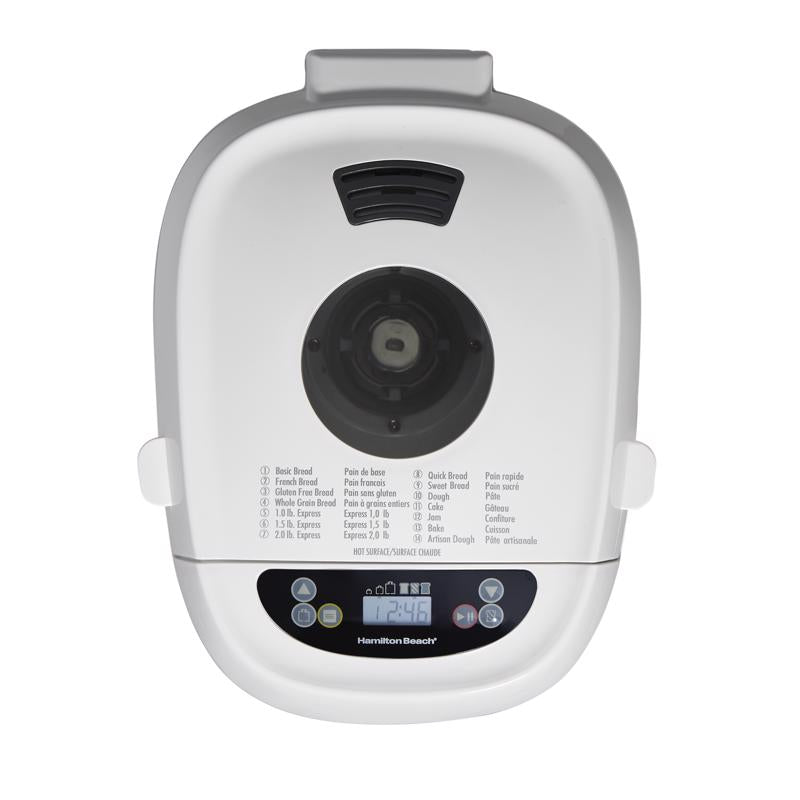 Hamilton Beach Chrome White Stainless Steel 2 lb Artisan Bread and Dough Maker