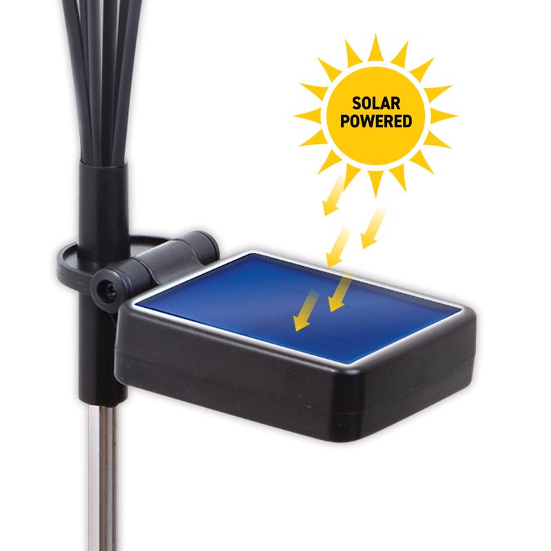 Sensor Brite Matte Black Solar Powered 10 W LED Garden Light 1 pk