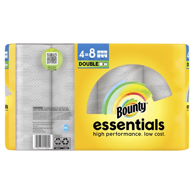 Bounty Essentials Paper Towels 108 sheet 2 ply 1 pk, Pack of 6