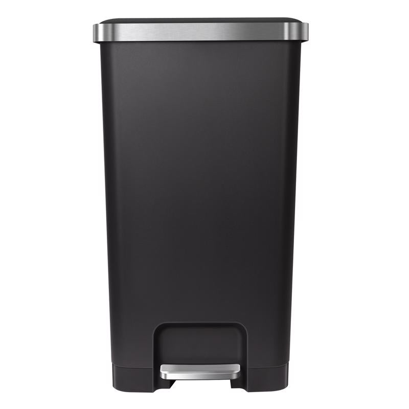 EKO Hana 11.9 gal Black Plastic Step Pedal Trash Can, Pack of 2