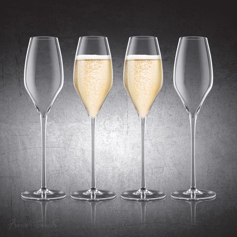 Final Touch 11.5 oz Clear Crystal Champagne Flutes