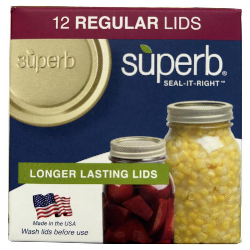 Superb Regular Mouth Canning Lid 12 pk, Pack of 24
