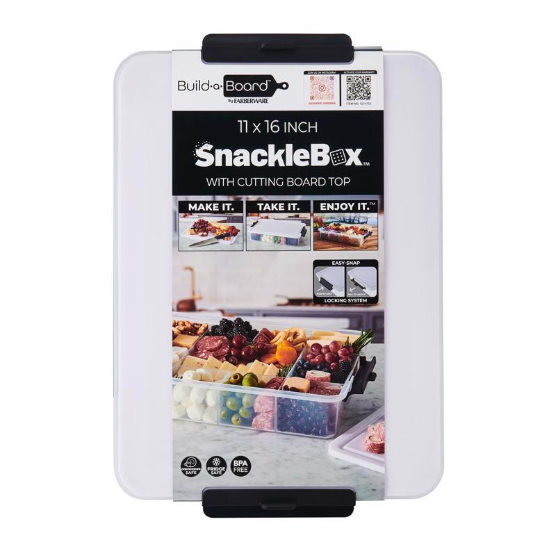 Lifetime Brands Clear/White Snackle Box With Cutting Lid 1 pk