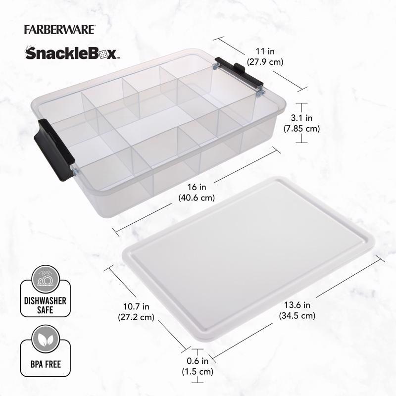 Lifetime Brands Clear/White Snackle Box With Cutting Lid 1 pk