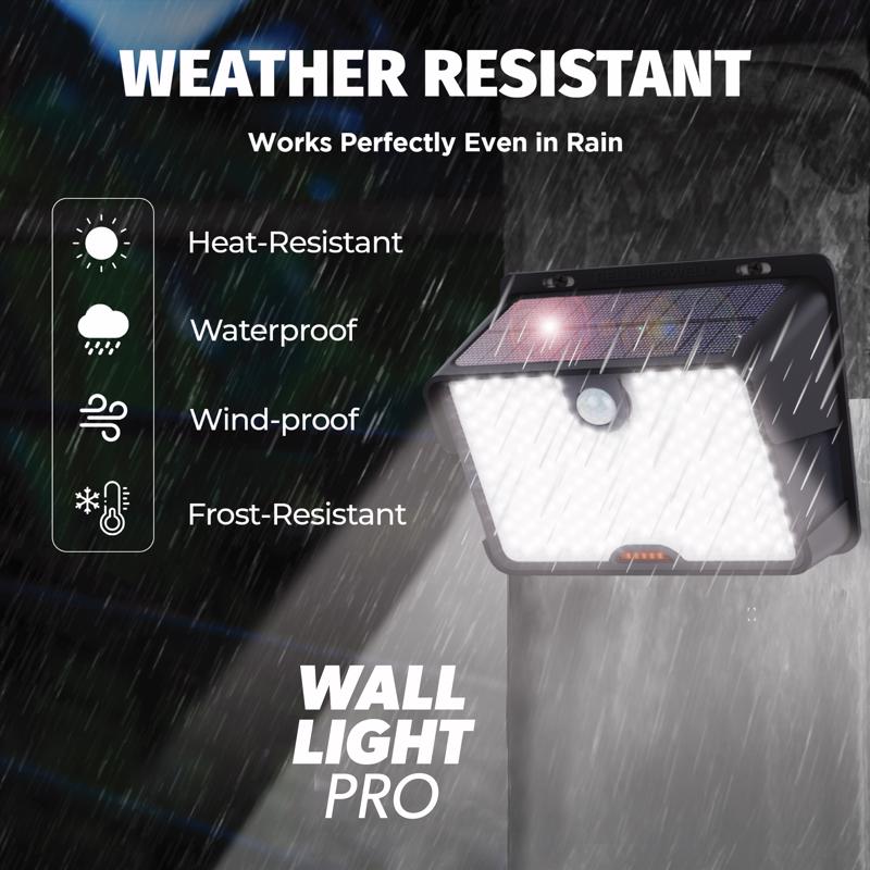 Bell & Howell Bionic Black Motion-Sensing LED Solar Wall Light