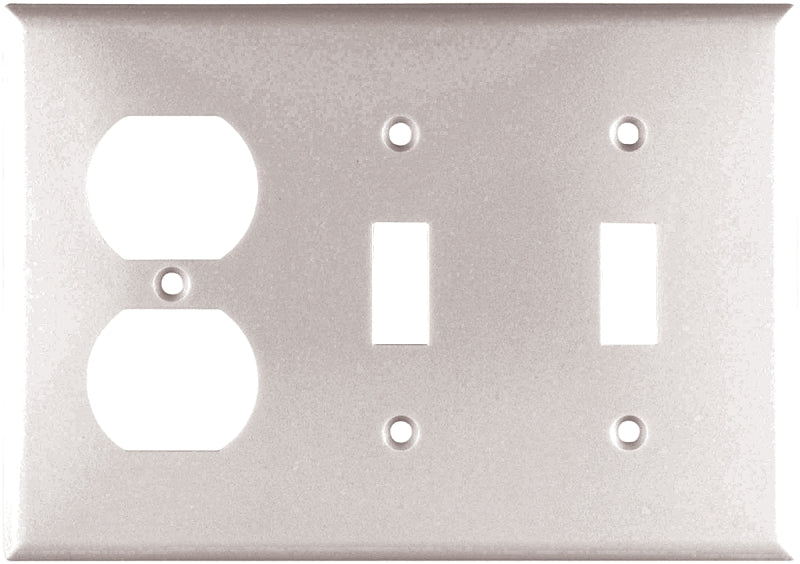 Eaton Wiring Devices 2158W-BOX Combination Wallplate, 4-1/2 in L, 6-3/8 in W, Standard, 3-Gang, Thermoset, White
