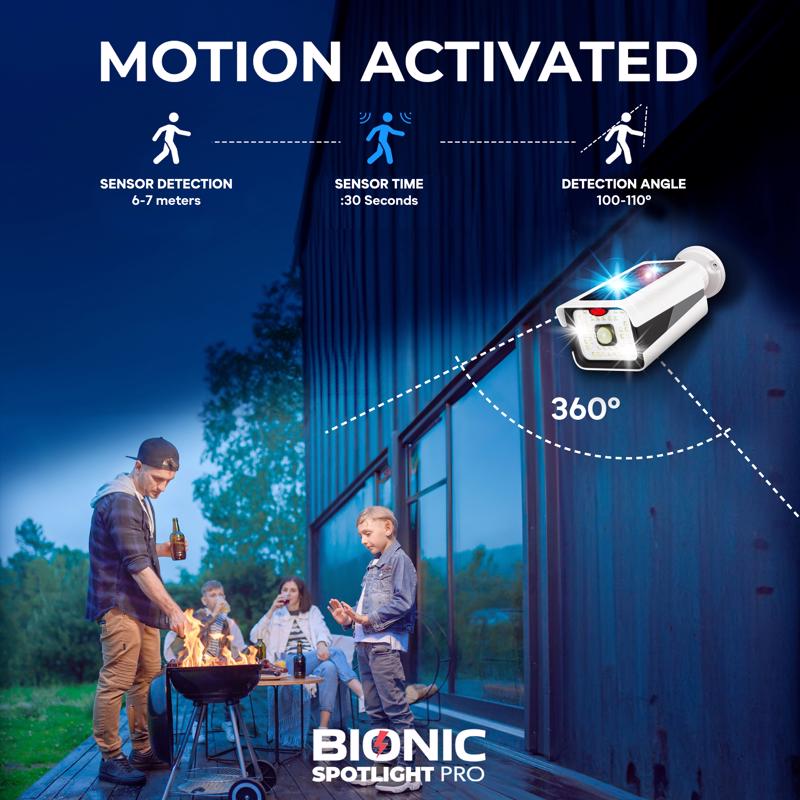 Bell & Howell Bionic Motion-Sensing Solar Powered LED White Security Light