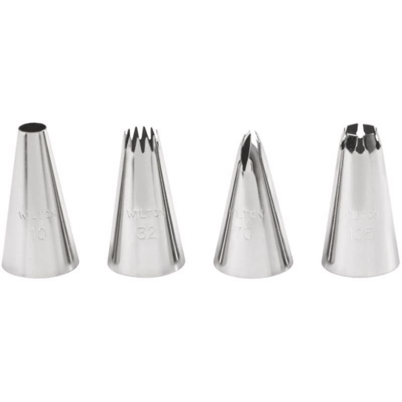 Wilton Stainless Steel Cake Decorating Tips 4 pc