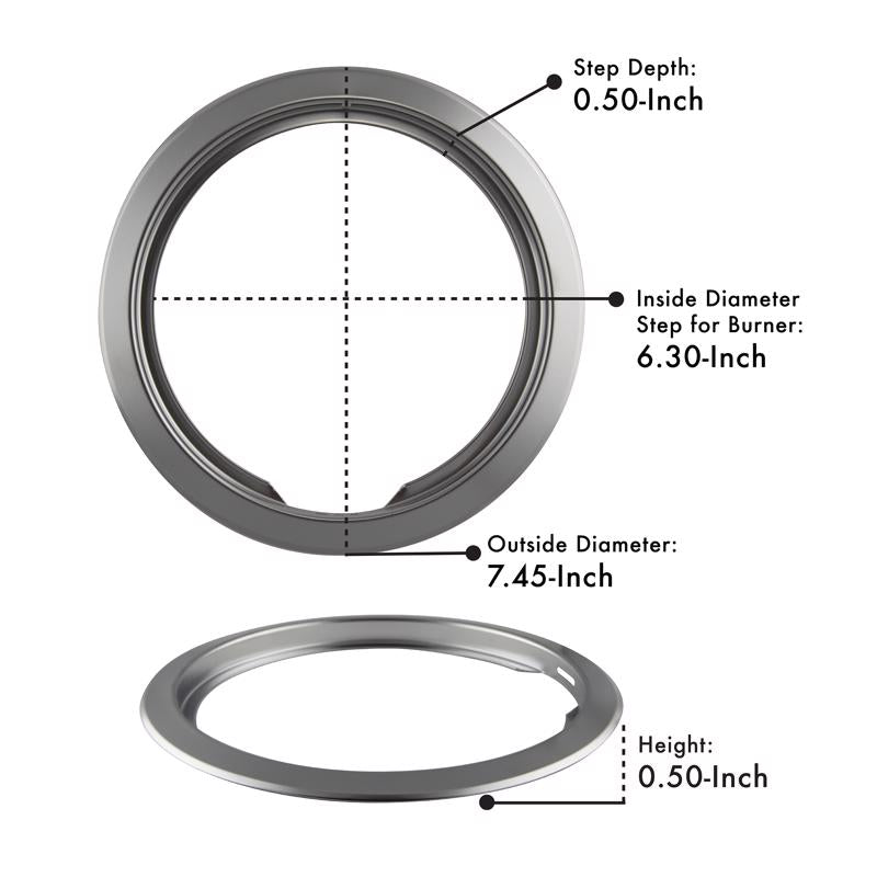 Range Kleen Steel Drip Pans and Trim Rings 6.19 in. W