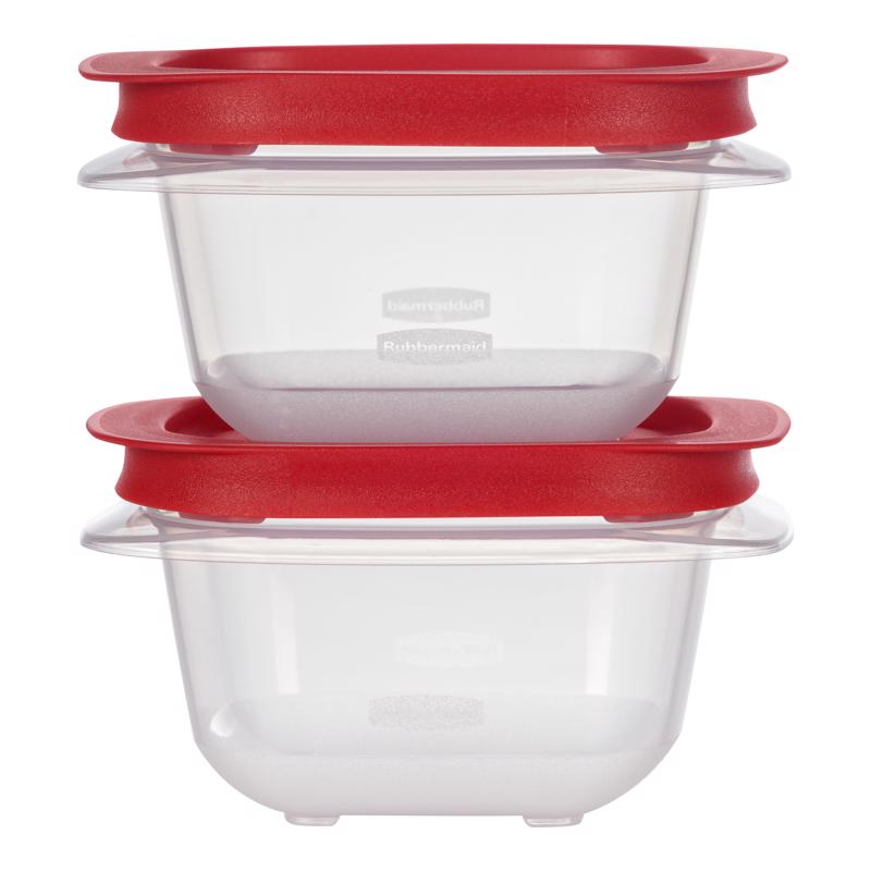 Rubbermaid Easy Store 1.83 cups clear Food Storage Container Set 2 pk, Pack of 4