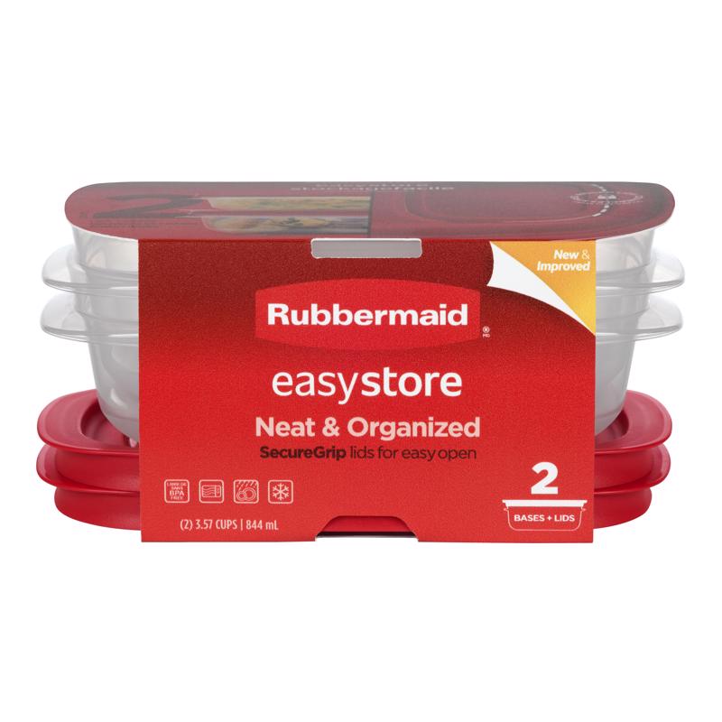 Rubbermaid Easy Store 3.57 cups Clear Food Storage Container Set 2 pk, Pack of 4