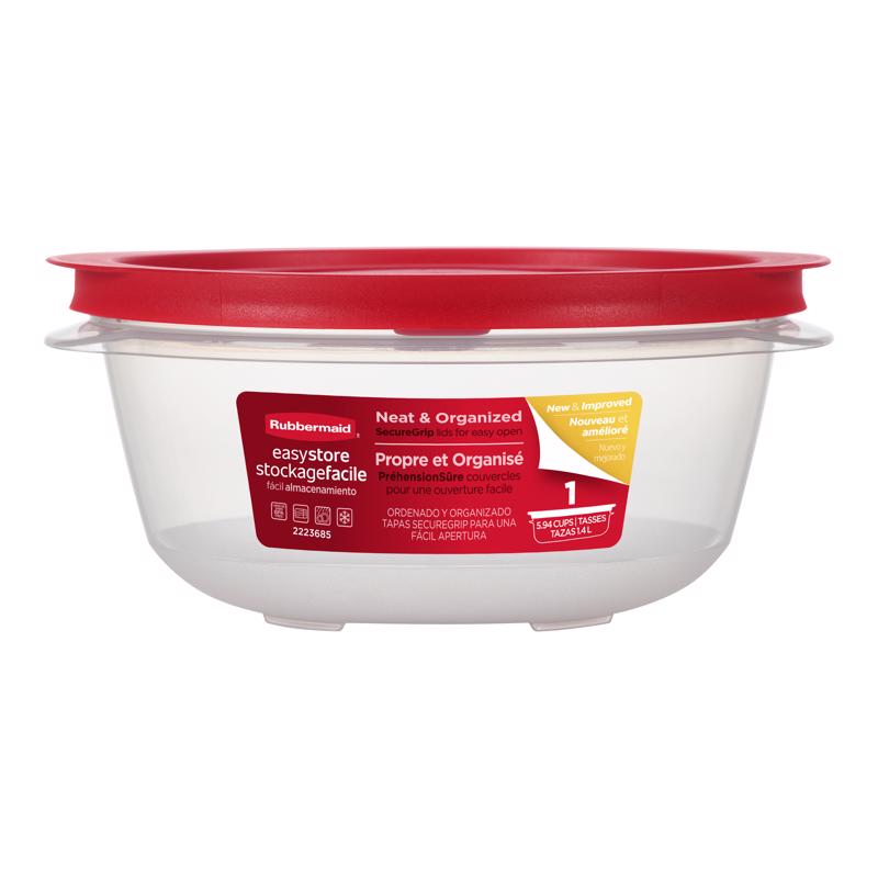 Rubbermaid Easy Store 5.94 cups Clear Food Container and Lid 1 pk, Pack of 2