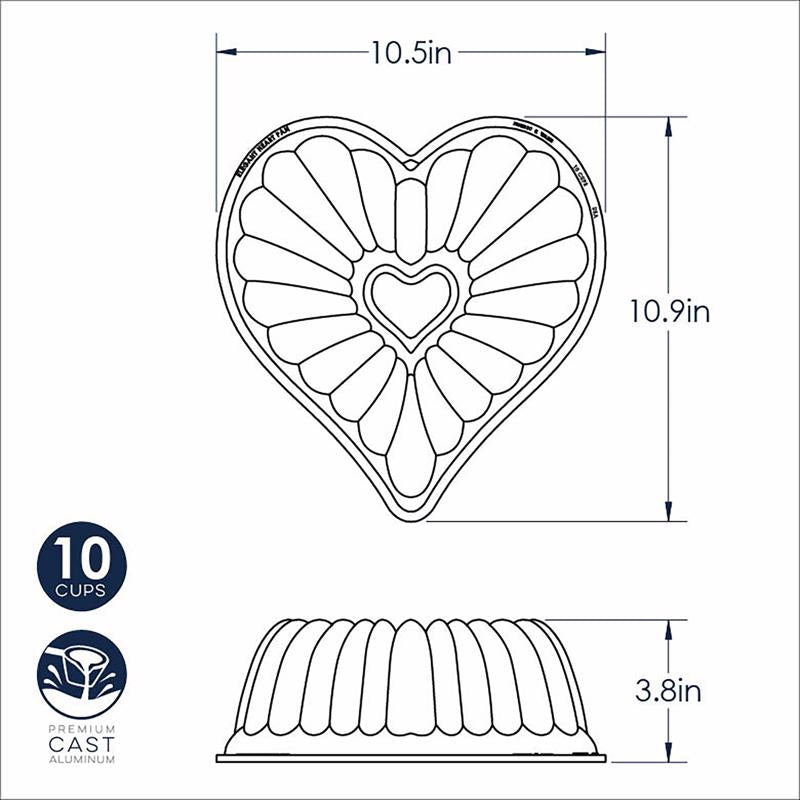 Nordic Ware 10.5 in. W X 11 in. L Heart Bundt Pan Pink 1 pc