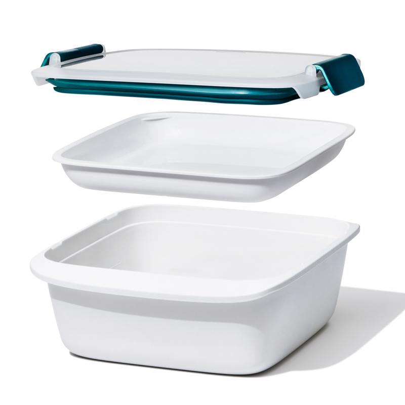 OXO Good Grips 6.3 cups White and Blue Split Food Container w/Lid 1 pk