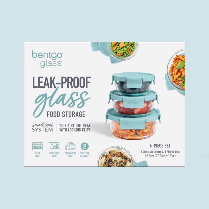 Bentgo Aqua Food Storage Container Set 3 pk, Pack of 4