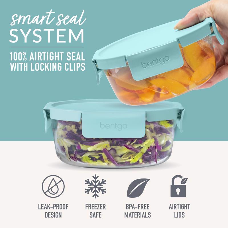 Bentgo Aqua Food Storage Container Set 3 pk, Pack of 4