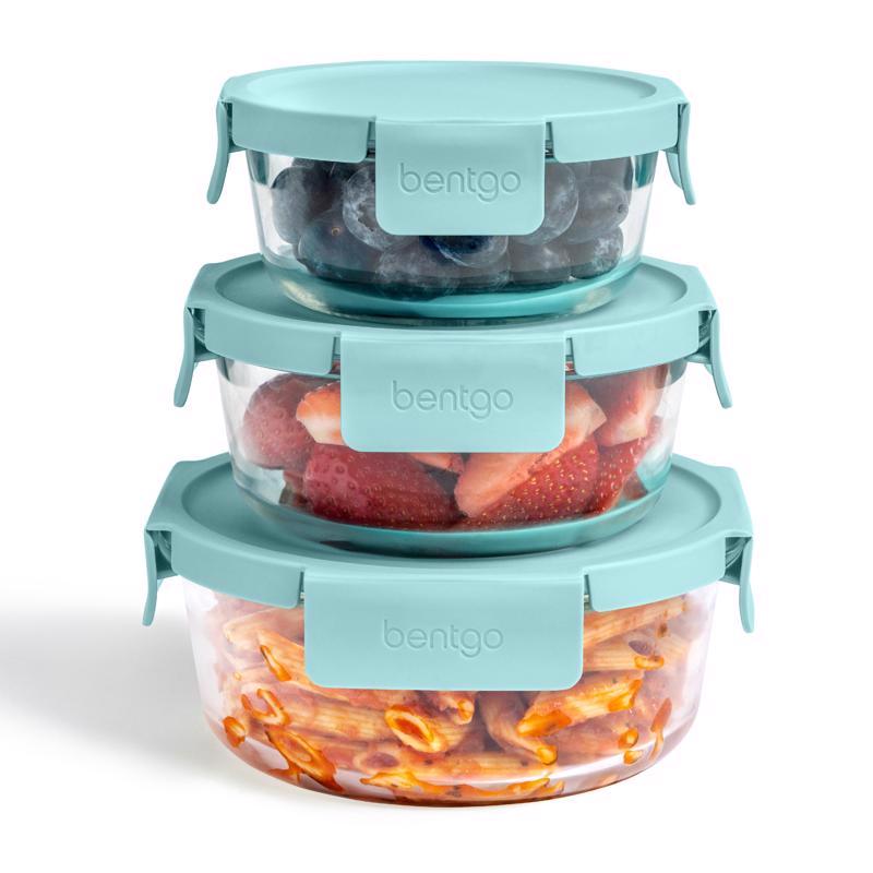Bentgo Aqua Food Storage Container Set 3 pk, Pack of 4