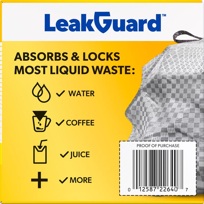 Glad LeakGuard 13 gal Lemon Kitchen Trash Bags Drawstring 34 pk, Pack of 6
