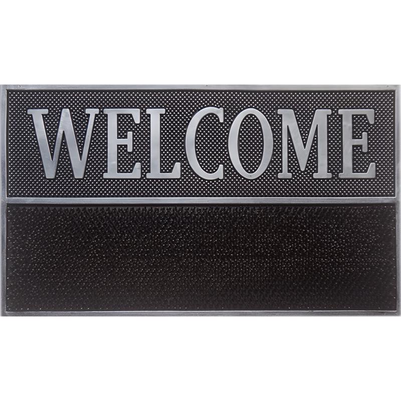 Direct Home Textiles Goup 18 each W X 30 each L Black/Gray Rubber Door Mat, Pack of 6