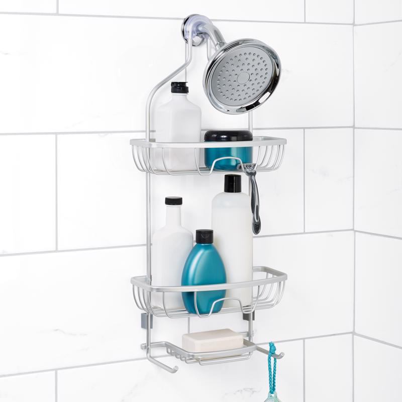 Zenna Home 24 in. H X 11 in. W X 4.88 in. L Brushed Shower Caddy