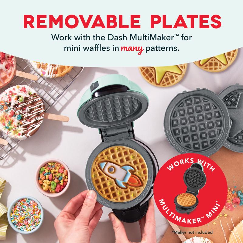 Dash Metal Mini Waffle Removable Plates, Pack of 6