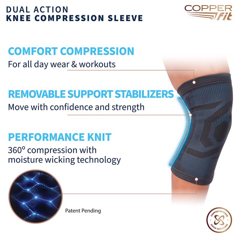 Copper Fit Dual Action Compression Knee Sleeve 1 pk