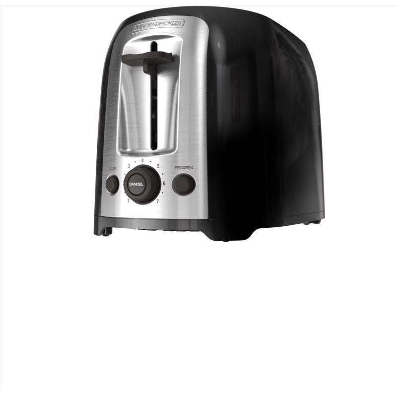 Black+Decker Stainless Steel Black/Silver 2 slot Toaster 12.32 in. H X 9.09 in. W X 8.58 in. D