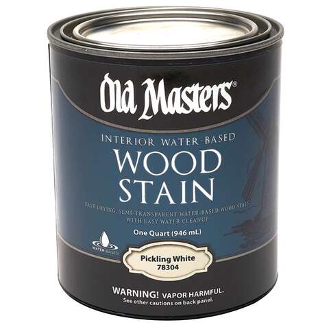 Old Masters Semi-Transparent Pickling White Water-Based Latex Wood Stain 1 qt, Pack of 4