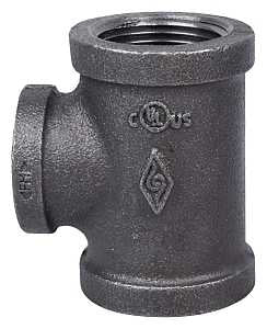 ProSource B130R 25X20 Pipe Tee, 3/4 x 1 in, Threaded, Malleable Iron, SCH 40 Schedule, 300 PSI Pressure
