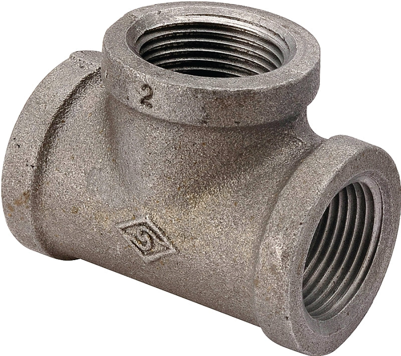 ProSource B130R 50X40 Pipe Tee, 1-1/2 x 2 in, Threaded, Malleable Iron, SCH 40 Schedule, 300 PSI Pressure