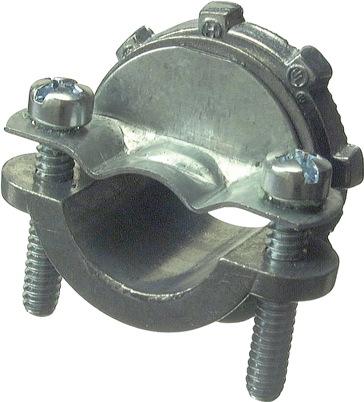 Halex 05110B Clamp Connector, 1 in, Zinc, Gray, Screw Mounting