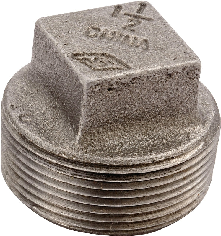ProSource 31-2B Pipe Plug, 2 in, MPT, Square Head, Iron, 40 Schedule