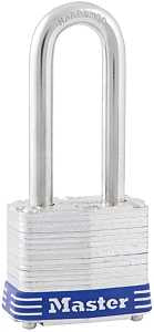 Master Lock 3DLH Padlock, Keyed Different Key, 9/32 in Dia Shackle, 2 in H Shackle, Steel Shackle, Steel Body, Laminated