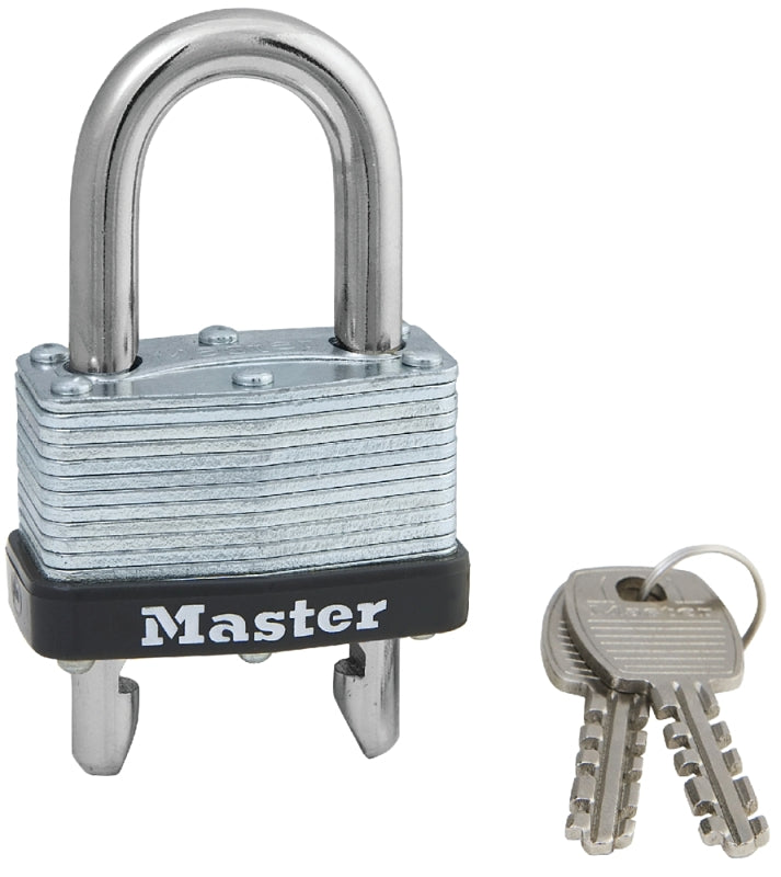Master Lock 510D Padlock, Keyed Different Key, Adjustable Shackle, 9/32 in Dia Shackle, 5/8 to 2 in H Shackle, Laminated