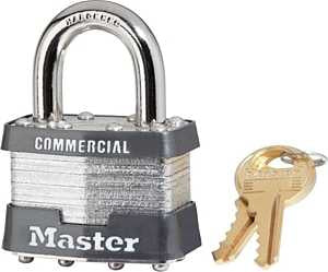 Master Lock 1KA 2081 Padlock, 1-3/4 in W Body, Key No: 2081, Keyed Alike Key, Open Shackle, 5/16 in Dia Shackle