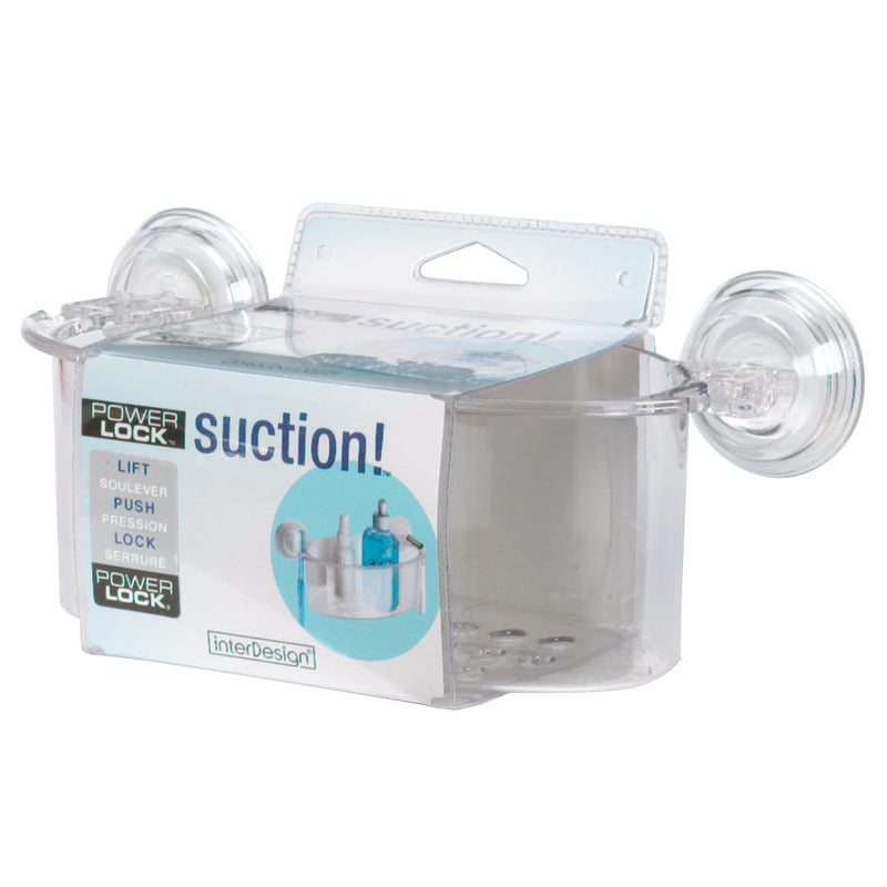 iDesign Power Lock 5 H X 10 in. W X 5 in. L Clear Shower Basket, Pack of 4