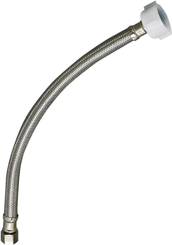 Plumb Pak EZ Series PP23806 Toilet Supply Tube, 3/8 in Inlet, Compression Inlet, 7/8 in Outlet, Ballcock Outlet, 20 in L