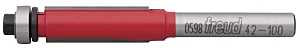 Freud 42-100 Bearing Flush Trim Bit, 3/8 in Dia Cutter, 1 in L Cutting, 2-13/16 in OAL, 1/4 in Dia Shank, 2-Cutter