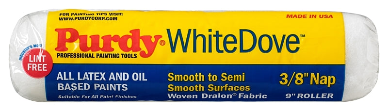 Purdy 144670092 Roller Cover, 3/8 in Thick Nap, 9 in L, Woven Dralon Fabric Cover