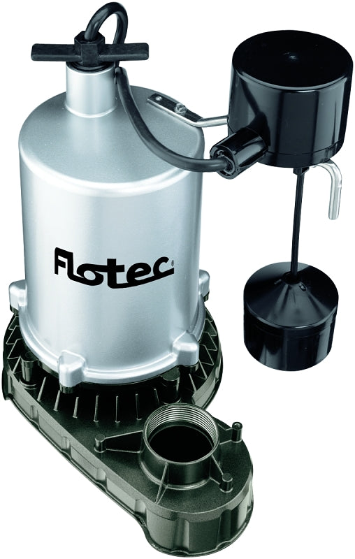 Flotec FPZT7450 Sump Pump, 7.5 A, 115 V, 0.75 hp, 1-1/2 in Outlet, 26 ft Max Lift Head, 420 gph, Zinc Housing Material