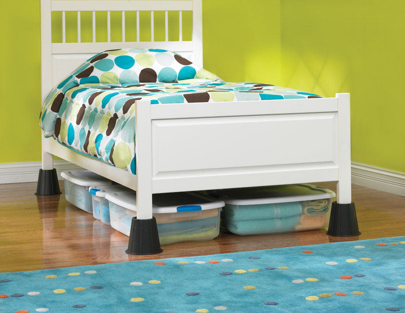 Range Kleen Plastic Bed Risers Black Round 6.63 in. W X 9.25 in. L 4 pk