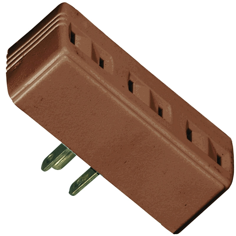 Eaton Wiring Devices BP1747B Outlet Tap, 2-Pole, 15 A, 125 V, 3-Outlet, Brown, 6.68 in L x 3.84 in W x 7.19 in H