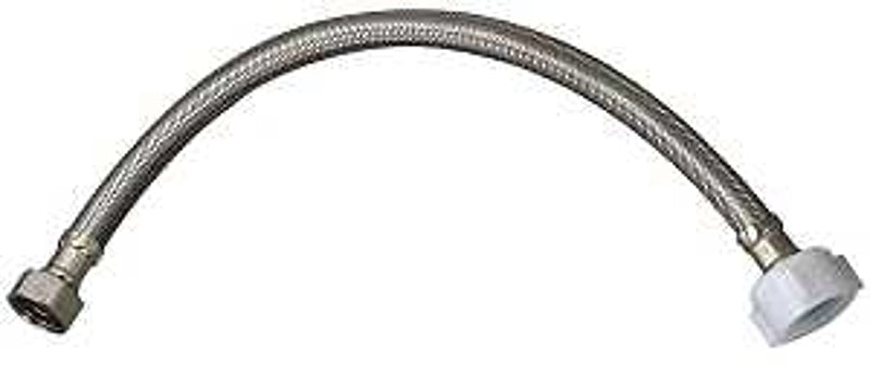 Plumb Pak EZ Series PP23814 Toilet Supply Tube, 16 in L, 1/2 in Inlet, Compression Inlet, 7/8 in Outlet, Ballcock Outlet