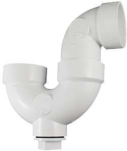 Canplas 193201AS P-Trap, 1-1/2 in, Hub, PVC, White, SCH 40