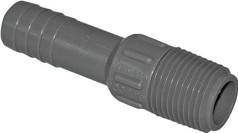 Boshart UPPA-05 Pipe Adapter, 1/2 in, MPT x Insert, Polyethylene, Gray, 200 psi Pressure