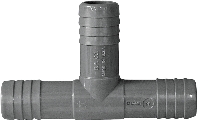 Boshart UPPT-07 Pipe Tee, 3/4 in, Insert, Polypropylene, Gray