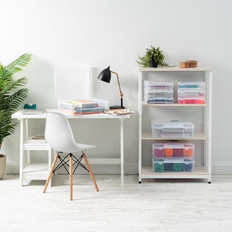 IRIS 24 qt Clear Craft Case 6.13 in. H X 17.2 in. W X 15.29 in. D Stackable, Pack of 4